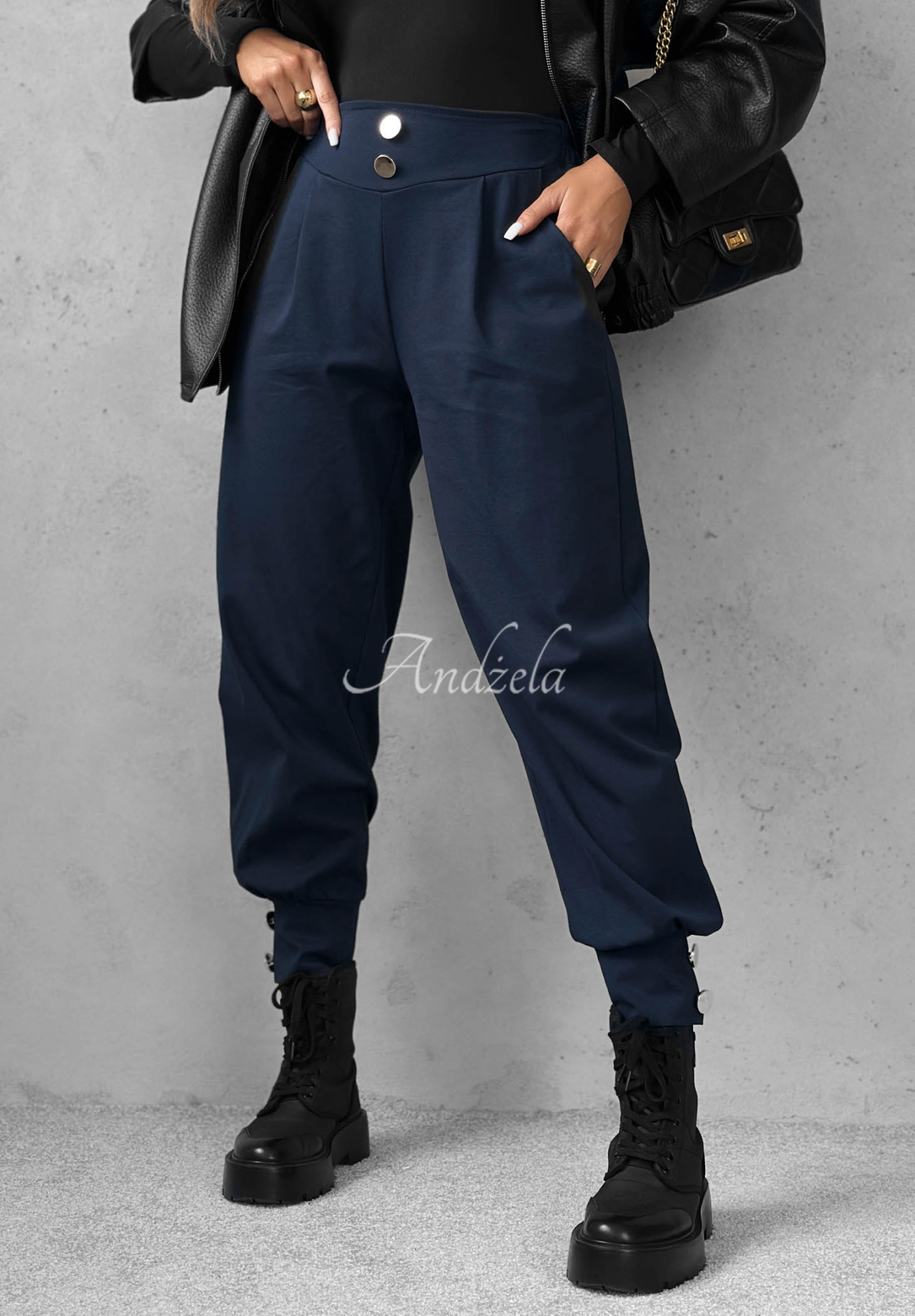 Jogginghose aus Viskose mit Knöpfen Divine Charm Dunkelblau