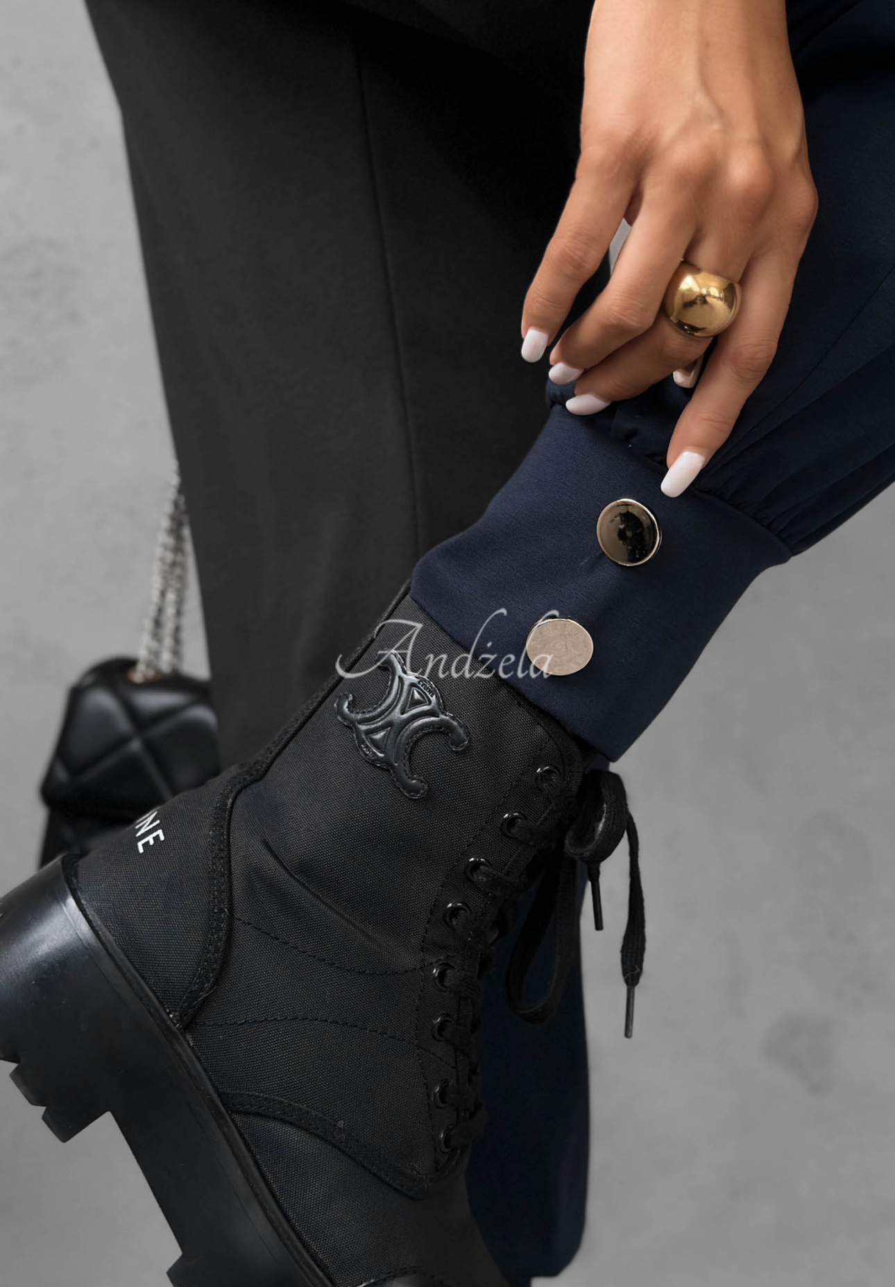 Jogginghose aus Viskose mit Knöpfen Divine Charm Dunkelblau
