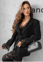 Elegancka Blazer z koronkowymi akcentami Misty Muse Schwarz