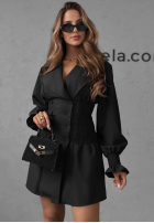 Marynarkowa Kleid mini z marszczeniami City Romance Grau