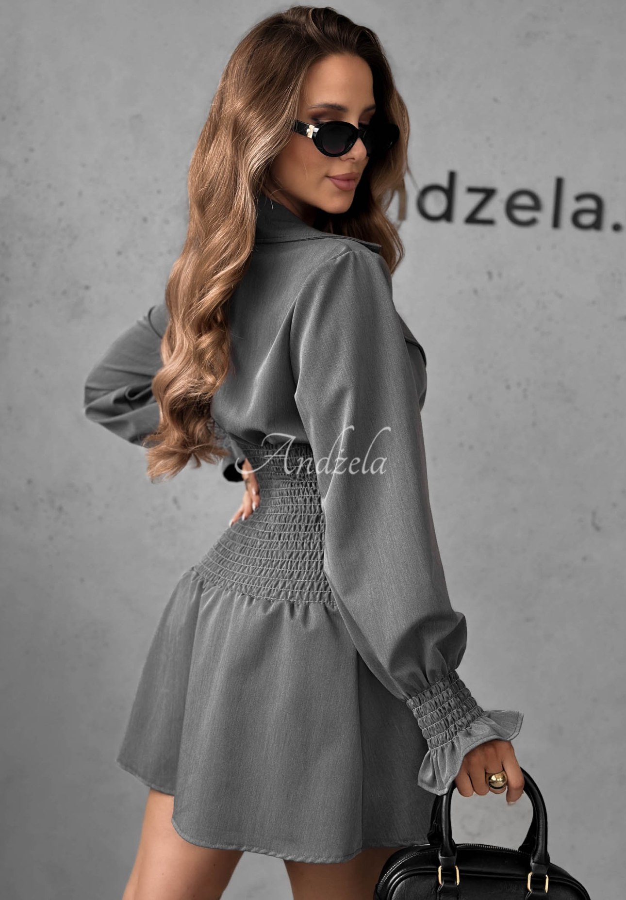 Mini-Blazerkleid mit Rüschen City Romance Grau