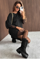 Bluse tunika z koronkowymi wstawkami Last Call Schwarz