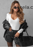 Bluse longsleeve z dekoltem Main Girl Schokoladenbraun