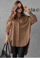 Asymetryczna Hemd z kołnierzem Soft Darling Khaki