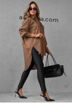 Asymetryczna Hemd z kołnierzem Soft Darling Khaki