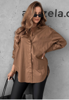 Asymetryczna Hemd z kołnierzem Soft Darling Khaki