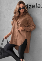 Asymetryczna Hemd z kołnierzem Soft Darling Khaki