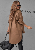 Asymetryczna Hemd z kołnierzem Soft Darling Khaki