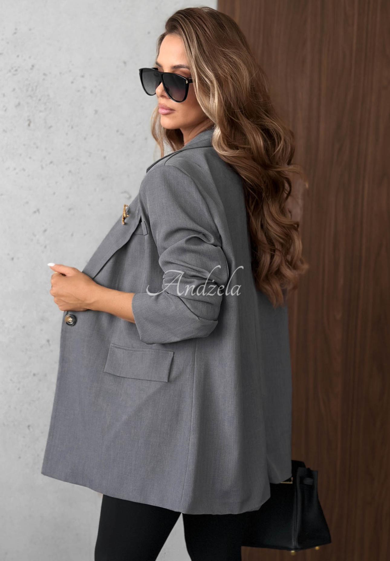 Eleganter Blazer mit Kragen Timeless Poise Grau