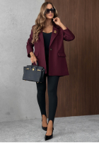 Elegancka Blazer z kołnierzem Timeless Poise Burgunderrot