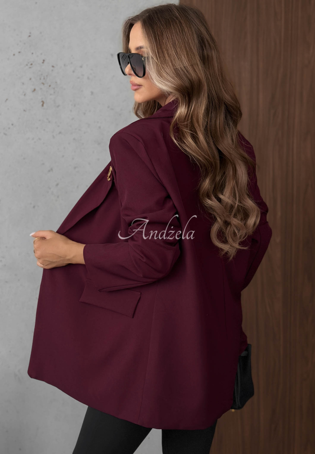 Eleganter Blazer mit Kragen Timeless Poise Burgunderrot