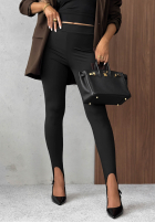 Gładkie dopasowane Leggings z zapiętkami Fine Shape Schokoladenbraun