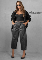 Skórzane Hose mom fit Warm Vanilla Schokoladenbraun