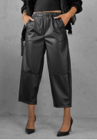 Skórzane Hose mom fit Warm Vanilla Schokoladenbraun