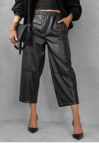 Skórzane Hose mom fit Warm Vanilla Schokoladenbraun