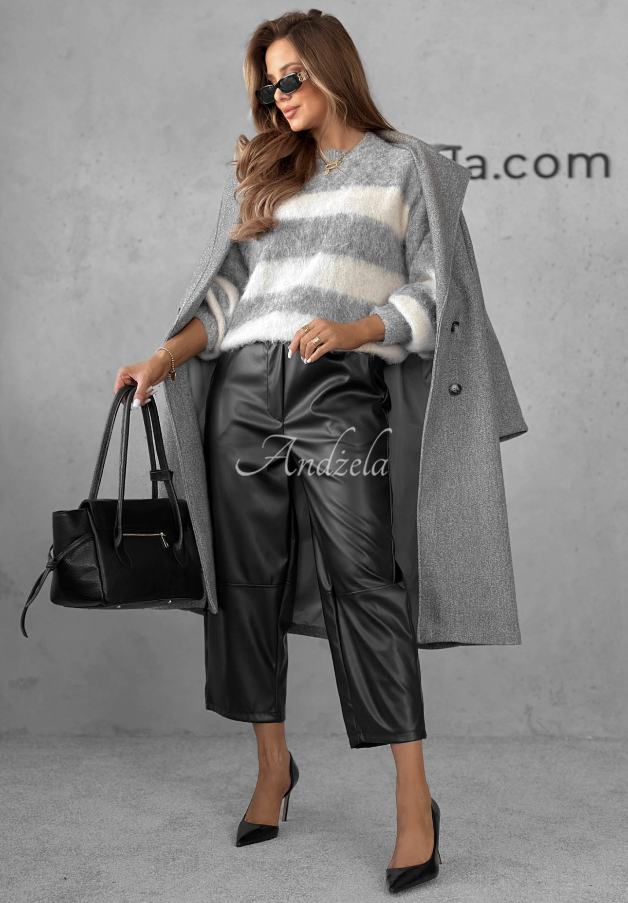 Weicher Streifenpullover mit Wolle Little Cloud grau-weiß