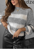 Miękki Pullover w paski Little Cloud biało-Grau