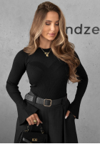 Bluse z siateczką i szerokimi rękawami Honey Glow Schokoladenbraun