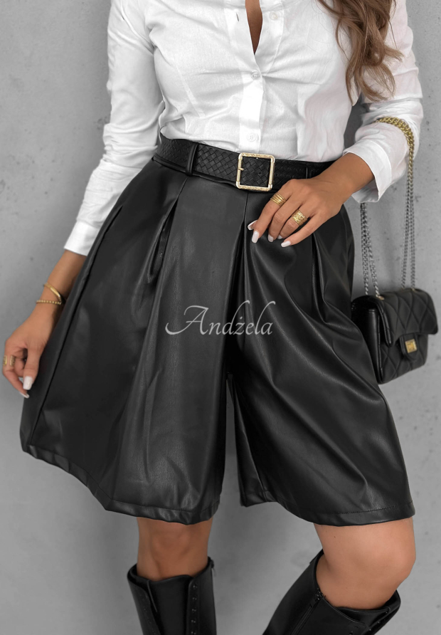 Bermudashorts aus Leder Fall Dream Schwarz