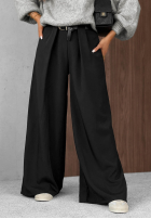 Eleganckie Hose wide leg z zakładkami Timeless Poise Schokoladenbraun
