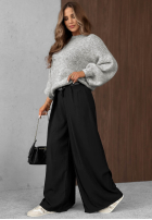 Eleganckie Hose wide leg z zakładkami Timeless Poise Schokoladenbraun