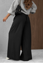 Eleganckie Hose wide leg z zakładkami Timeless Poise Schokoladenbraun