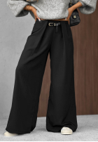 Eleganckie Hose wide leg z zakładkami Timeless Poise Schokoladenbraun