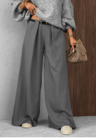 Eleganckie Hose wide leg z zakładkami Timeless Poise Schokoladenbraun