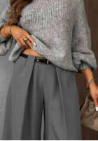 Eleganckie Hose wide leg z zakładkami Timeless Poise Schokoladenbraun