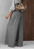 Eleganckie Hose wide leg z zakładkami Timeless Poise Schokoladenbraun