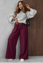 Eleganckie Hose wide leg z zakładkami Timeless Poise Schokoladenbraun