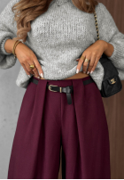 Eleganckie Hose wide leg z zakładkami Timeless Poise Schokoladenbraun