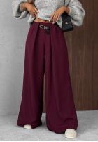 Eleganckie Hose wide leg z zakładkami Timeless Poise Schokoladenbraun