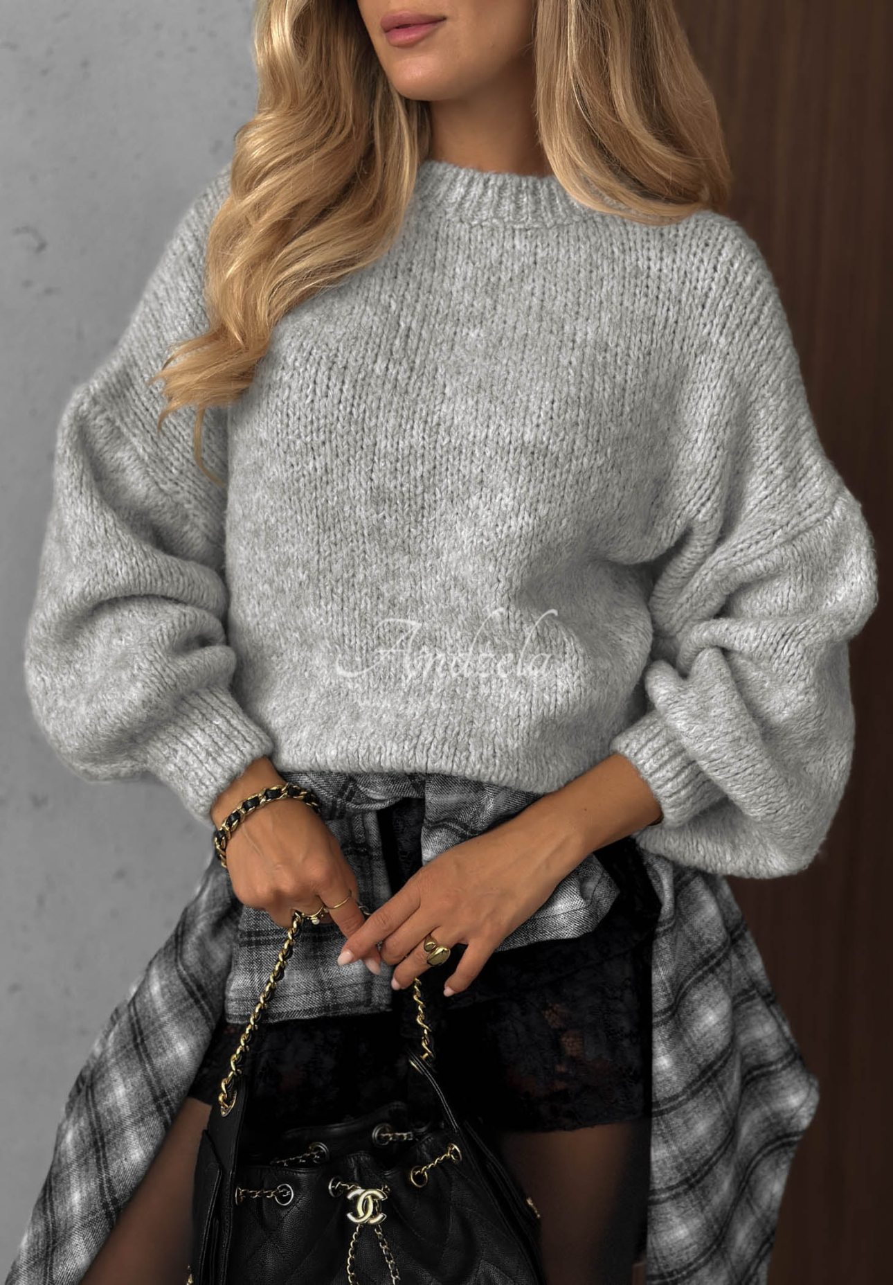 Weicher Oversize-Pullover mit Wolle und Viskose Cloud Babe Grau