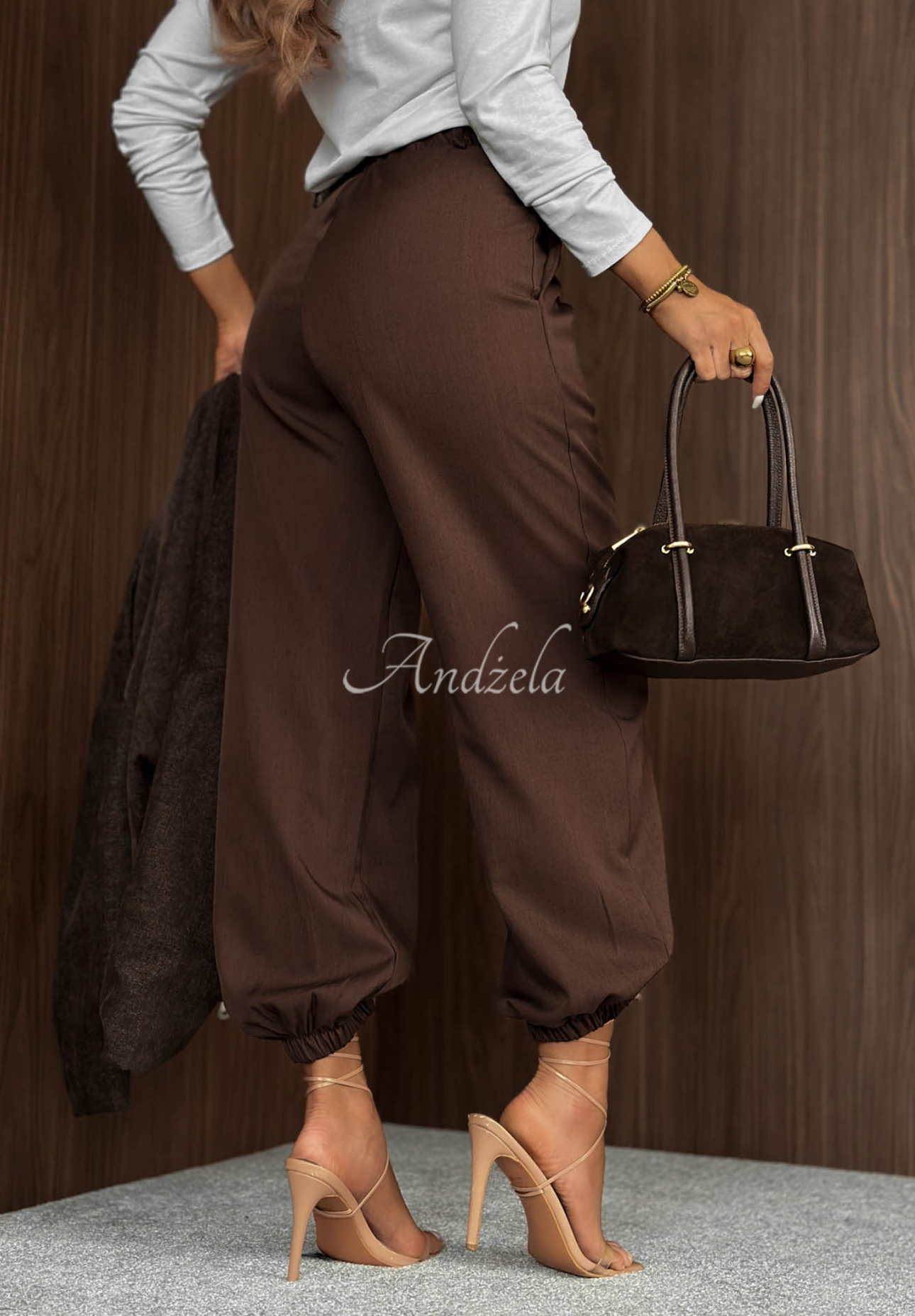 Elegante Jogger mit Gummibund Good For Me Schokoladenbraun