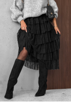 Koronkowa Rock maxi z falbankami Romantic Soul Khaki