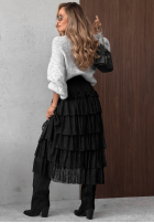 Koronkowa Rock maxi z falbankami Romantic Soul Khaki