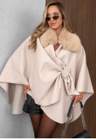 Mantel nietoperz z futerkiem Feather Soft Grau