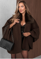 Mantel nietoperz z futerkiem Feather Soft Grau