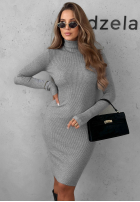 Dopasowana prążkowana Kleid midi The Good One Schokoladenbraun
