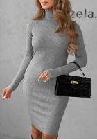 Dopasowana prążkowana Kleid midi The Good One Schokoladenbraun