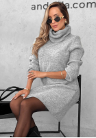 Dzianinowa Kleid z golfem Early Dusk Schokoladenbraun