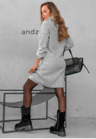 Dzianinowa Kleid z golfem Early Dusk Schokoladenbraun