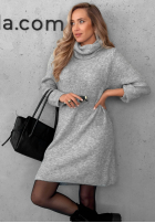 Dzianinowa Kleid z golfem Early Dusk Schokoladenbraun
