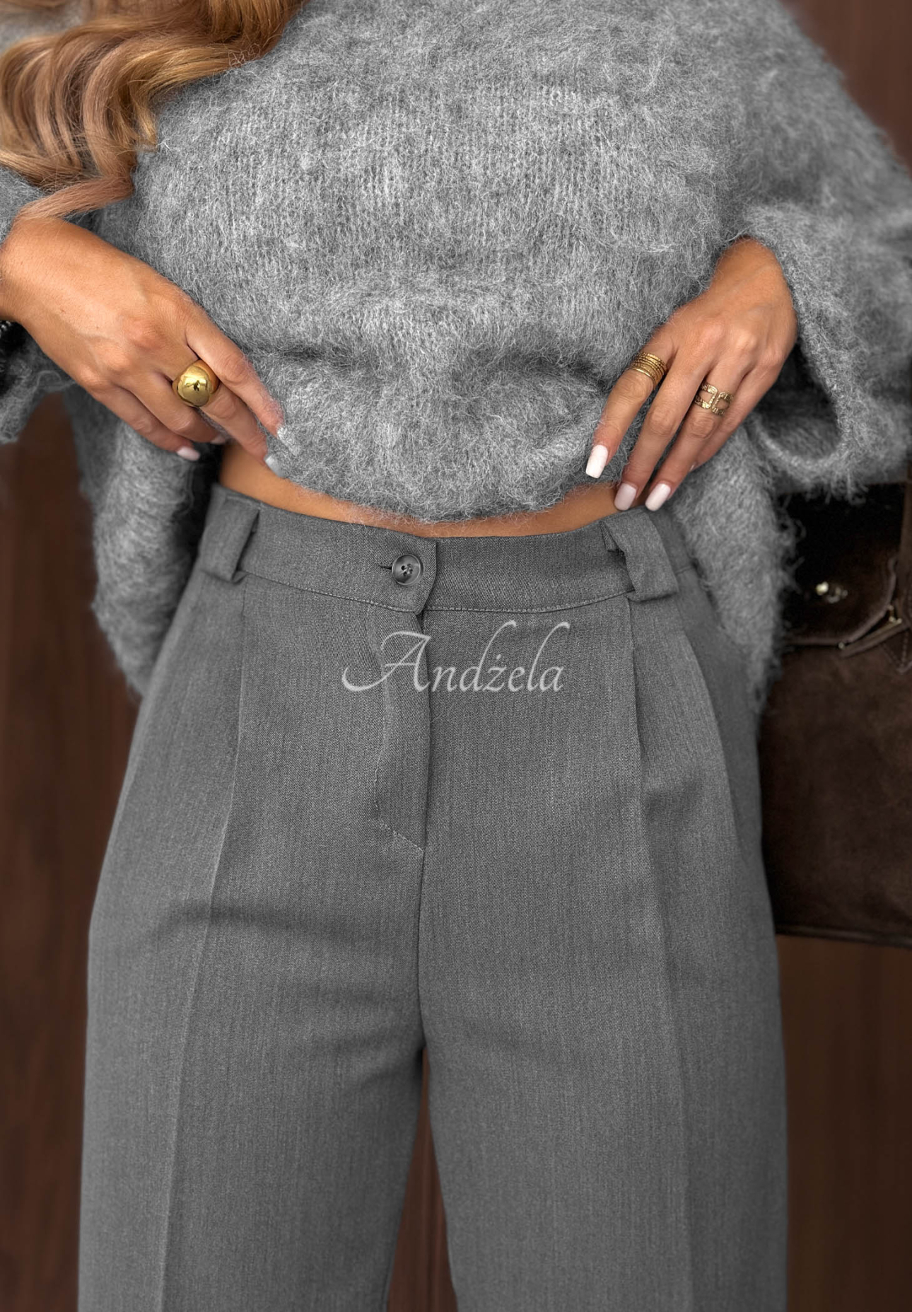 Elegante Zigarettenhose aus Viskose Good Choices Grau