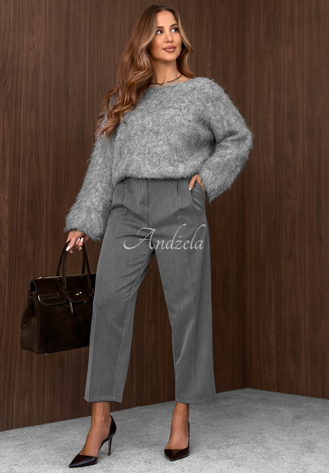 Elegante Zigarettenhose aus Viskose Good Choices Grau