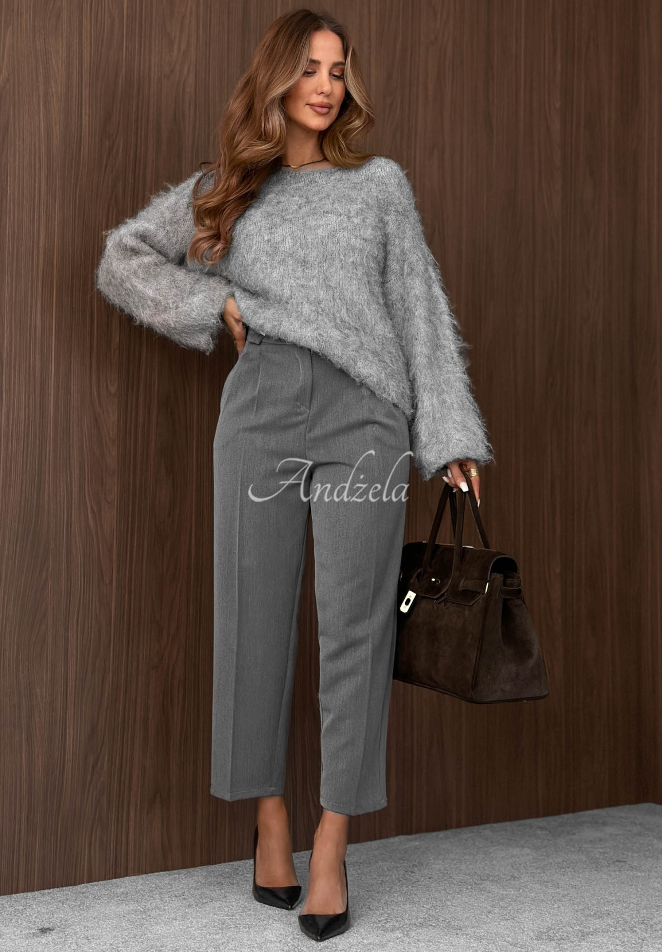 Elegante Zigarettenhose aus Viskose Good Choices Grau