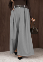 Material Hose wide leg z paskiem Simple Elegance Schwarz