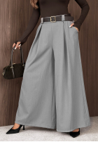 Material Hose wide leg z paskiem Simple Elegance Schwarz