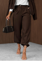 Eleganckie Hose joggery z gumką Taille Timeless Poise Grau